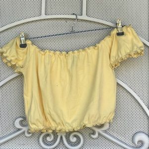 Yellow ruffle crop top